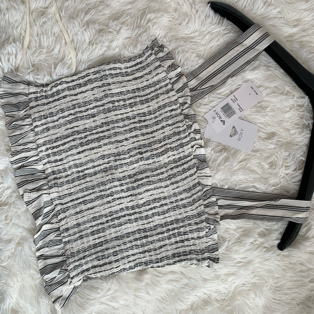 BRAND NEW Roxy Volcanic Love Smocked Strappy Crop Top